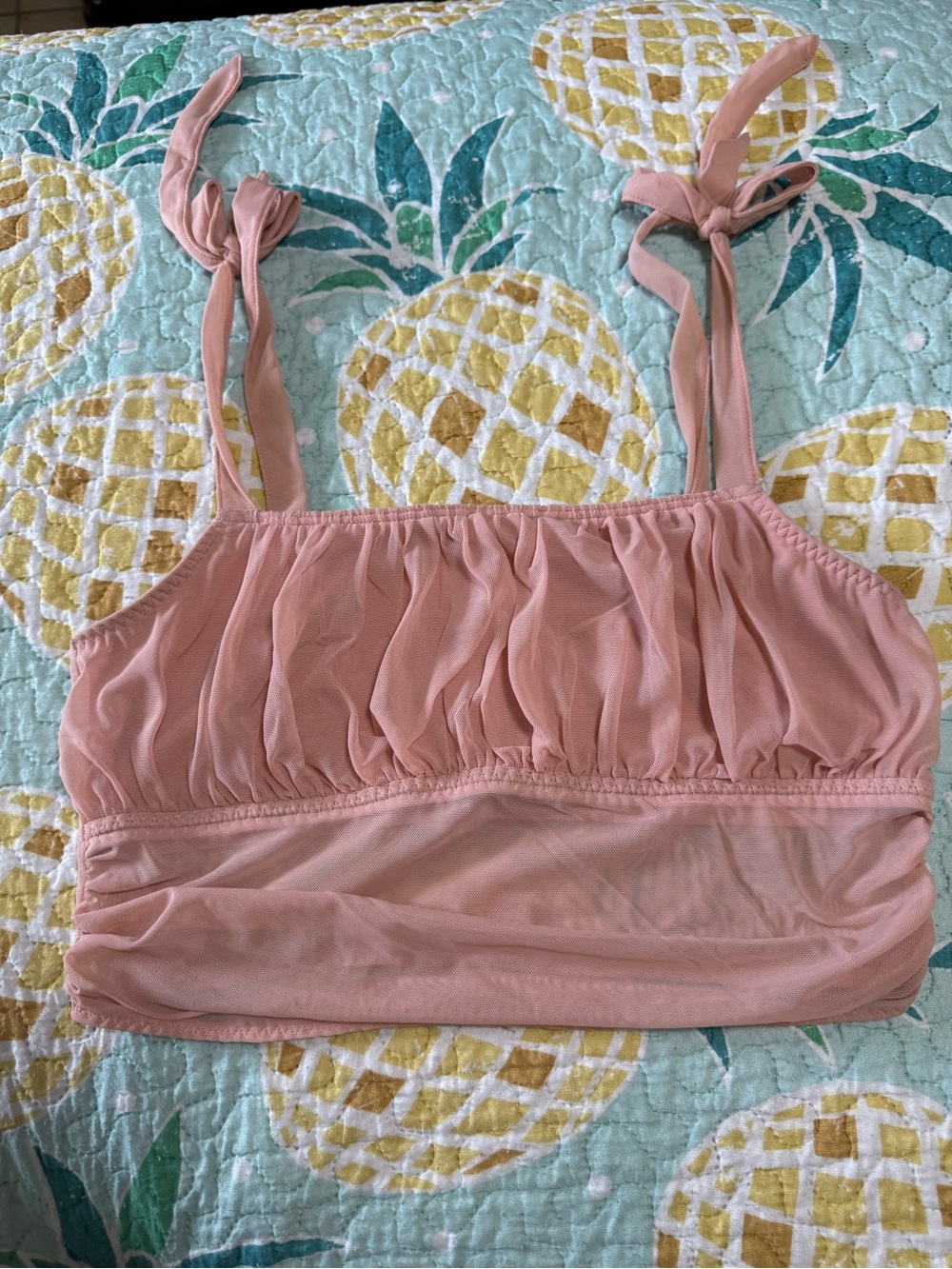 Gilly Hicks Rose Pink Bralette with Mesh Trim